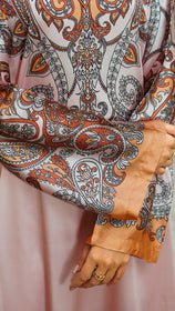 Peach Paisley