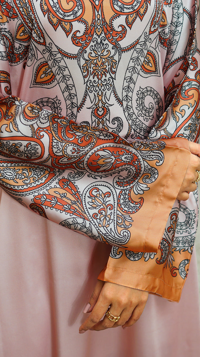 Peach Paisley